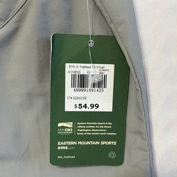 Eastern Mountain Sports Trailhead Short Sleeve Woven Shirt NWT Womens Sz XS Gray - Picture 4 of 9